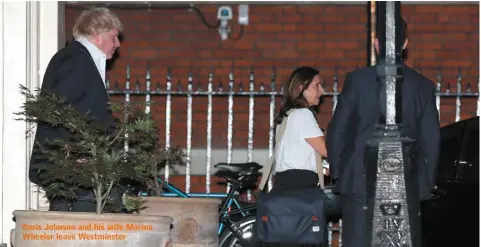  ??  ?? Boris Johnson and his wife Marina Wheeler leave Westminste­r