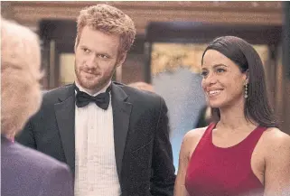  ?? LIFETIME ?? Murray Fraser as Prince Harry and Parisa Fitz-Henley as Meghan Markle in the TV movie Harry & Meghan: A Royal Romance. Neither actor was a royal watcher before making the film.