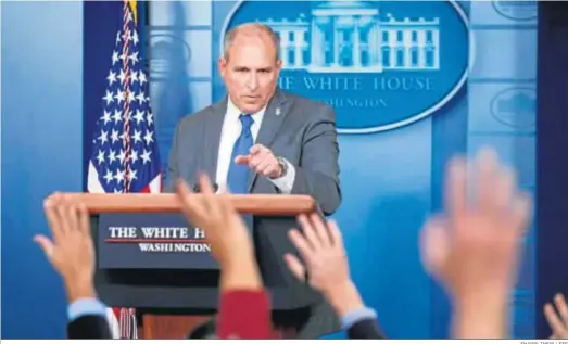  ?? SHAWN THEW / EFE ?? El jefe de la Oficina de Aduanas y Protección Fronteriza, Mark Morgan, en la rueda de prensa de ayer en la Casa Blanca.