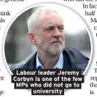  ??  ?? Labour leader Jeremy Corbyn is one of the few MPs who did not go to university