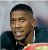  ??  ?? Anthony Joshua says he simply ran out of time to talk to New Zealand media last week.