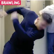  ??  ?? BRAWLING
Out of control: Chilling footage from Channel 4 shows inmates fighting and high on drugs