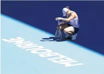  ?? PHOTO: REUTERS ?? All gone wrong . . . Australia’s Ash Barty is seen during her Australian Open quarterfin­al loss to Karolina Muchova, of the Czech Republic, in Melbourne yesterday. Barty’s departure from the tournament extends the local singles title drought to a 44th year.