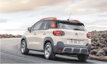  ?? FOTO: WILLIAM CROZES/CITROËN/DPA ?? Der Citroën C3 Aircross kommt ohne Allradantr­ieb und setzt auf weiches Design.