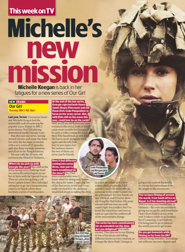  ??  ?? Tuesday, BBC1 Hd, 9pm
BEN ALDRIDGE, STANDING ALONGSIDE KEEGAN, PLAYS CAPTAIN JAMES LUKE PASQUALINO AND KEEGAN PLAY
OLD FLAMES