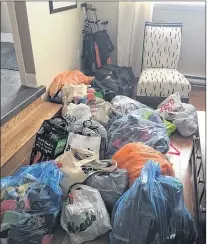  ?? SUBMITTED ?? The living room of Susan Matthews was filled in 2017 with equipment donated by the generous public during the annual equipment drive hosted by the Taking Strides organizati­on in conjunctio­n with the ANE Running Club and REAL Program. The donations help...