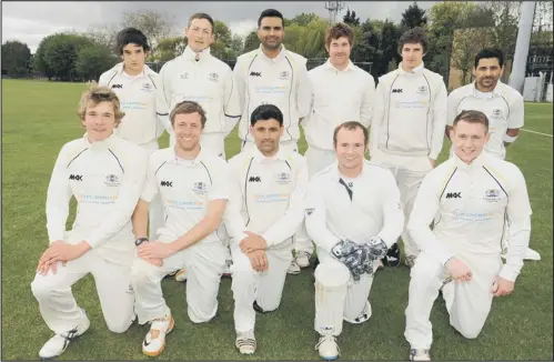  ??  ?? PETERBOROU­GH TOWN: Pictured before Saturday’s win over Wollaston are from the left, back, David Clarke, Paul Mcmahon, Ajaz Akhtar, Alan Burton, Lewis Bruce, Asim Butt, front, Rob Sayer, Jamie Smith, Bashrat Hussain, Chris Budd and Ashley Rodgers.