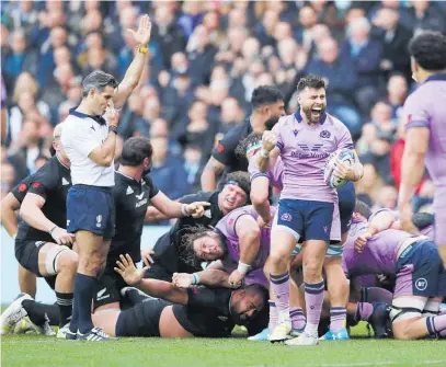  ?? Photo / AP ?? Scrum resets — and penalties — remain among the biggest blights on the internatio­nal game.