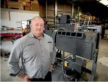  ?? ANDY JACKSON/ STUFF ?? Duroweld owner Richard Mascull says his team has created two very similar machines – the other is used in New Zealand.