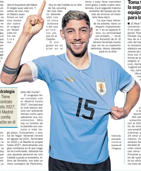  ?? ?? Valverde, posando con la camiseta de Uruguay.