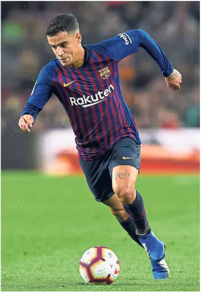  ?? AFP ?? Costly: Barcelona midfielder Philippe Coutinho is the third most expensive player in the world. —