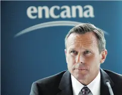  ?? JEFF MCINTOSH / THE CANADIAN PRESS FILES ?? Encana CEO Doug Suttles says every well drilled in B.C. costs $100,000 in carbon tax on the diesel used.