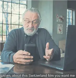  ?? Capturas de tv ?? Roger Federer y Robert de niro en el aviso de la campaña de suiza para recuperar el turismo