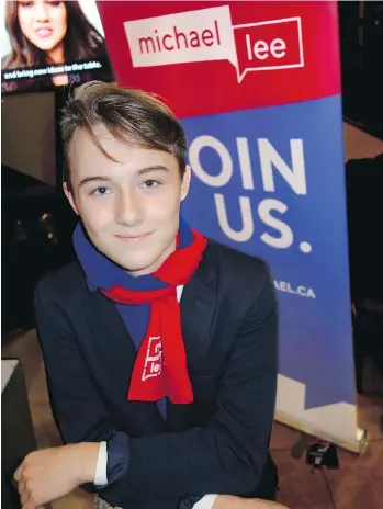  ?? PHOTOS: MALCOLM PERRY ?? Although former premier Christy Clark is staying a country mile away from the B.C. Liberal Party leadership contest, son Hamish Marissen-Clark is helping dad Mark on MLA Michael Lee’s campaign.