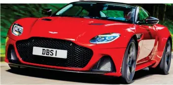  ??  ?? Built for Bond: The new, 211 mph, £225,000 Aston Martin DBS Superlegge­ra