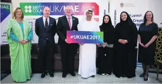  ?? Courtesy British Council ?? From left, Isobel Abulhoul, chief executive and trustee of the Emirates Literature Foundation, Jasper Hope, chief executive of Dubai Opera, Gavin Anderson, director of the British Council in the UAE, Yasser Al Gergawi, cultural director, Ministry of...