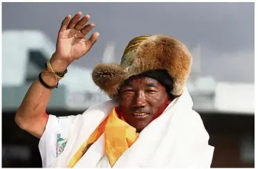  ?? — AP ?? Nepalese veteran sherpa Rita scaled Mount Everest for the 22nd time recently.