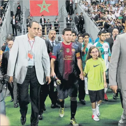  ?? FOTO: PEP MORATA ?? Leo Messi volverá a Tánger El 28 de julio de 2012 disputó un amistoso ante el Raja Casablanca (0-8) y marcó tres goles