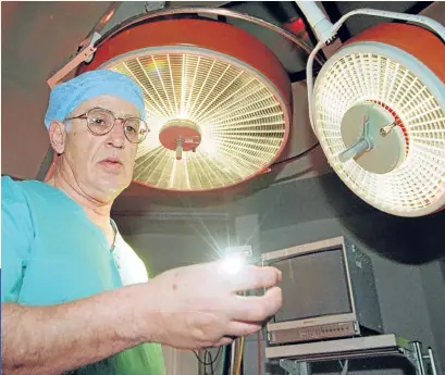  ??  ?? Above: forensic expert Professor Dame Sue Black. Left: keyhole surgery pioneer Professor Sir Alfred Cuschieri in his operating theatre at Ninewells Hospital.