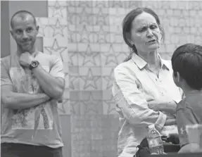  ??  ?? Memphis director Matteo Servante leads actors Beth Grant and 9-year-old Max Havens during a rehearsal for his short film “Nessun Dorma” Thursday at the Playhouse on the Square. PHOTOS BY JOE RONDONE/THE COMMERCIAL APPEAL