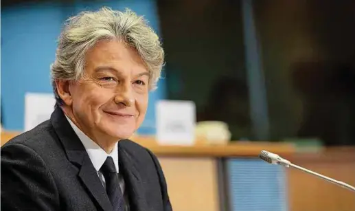  ?? Foto: European Commission ?? Der designiert­e Eu-binnenmark­tkommissar Thierry Breton will sich nicht an Kommission­sentscheid­ungen beteiligen, die seine Ex-firmen betreffen. „Mein Kompass wird das allgemeine europäisch­e Interesse sein“, sagte er vor dem Eu-parlament.