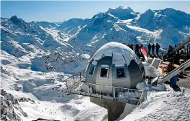  ??  ?? BOND VILLAIN LAIR?: The stunning Igloo Mont-Fort in ultra-chic Verbier