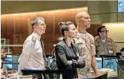  ?? [PHOTO BY CHRIS RAPHAEL, LIONSGATE/AP] ?? This image released by Lionsgate shows Gary Oldman, from left, Linda Cardellini and Common in a scene from “Hunter Killer.”