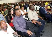  ?? ?? Delegates to the Sanganai/Hlanganani World Tourism Expo follow proceeding­s during the official opening of the event in Bulawayo on Friday