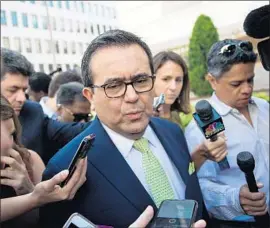  ?? Andrew Caballero-Reynolds AFP/Getty Images ?? MEXICAN Economy Secretary Ildefonso Guajardo, pictured Thursday, was quoted on Sunday as saying that U.S.-Mexico talks were “in the final hours.”