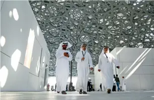  ??  ?? The Louvre Abu Dhabi museum continues to be a crowd-puller ever since its opening. — Reuters file