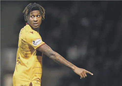  ??  ?? 0 Motherwell manager Stephen Robinson believes there is ‘more to come’ from Rolando Aarons who is on loan from Newcastle.