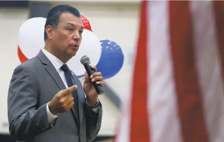  ?? Paul Chinn / The Chronicle 2018 ?? California Secretary of State Alex Padilla has broken political ground for years and is most known for expanding voting access.