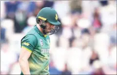  ?? AFP ?? South Africa’s AB de Villiers walks off the field after losing his wicket in the second ODI against England on Saturday.