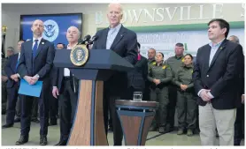  ?? ?? JOE BIDEN. Dijo que son necesarios recursos, agentes, oficiales, jueces y equipo para asegurar la frontera.