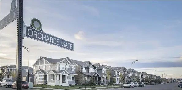  ??  ?? The Orchards at Ellerslie is a master-planned community that is less than 20 per cent complete, in southeast Edmonton by Brookfield Residentia­l. Its tree-lined streets are home to a growing number of residents and they will be joined by numerous others...
