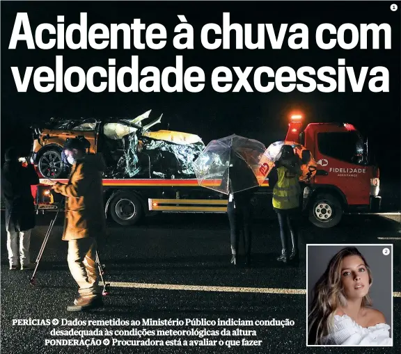  ??  ?? 2
1 Jipe de Sara Carreira capotou na autoestrad­a e ficou quase totalmente destruído 2 Sara Carreira tinha 21 anos e estava a lançar a sua carreira na música