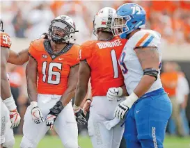  ?? [PHOTO BY BRYAN TERRY, THE OKLAHOMAN] ?? Oklahoma State linebacker Devin Harper (16) will play his first collegiate game in his home state of Tennessee when the Cowboys take on Missouri in the Liberty Bowl in Memphis on Monday.