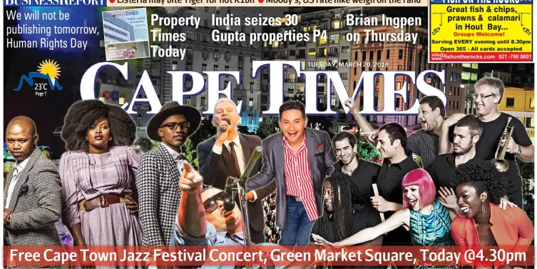  ?? Picture Collage: Innocentia Ngongoma ?? GETTING THE PARTY STARTED: A collage of artists expected to perform at the Cape Town Internatio­nal Jazz Festival free concert in Greenmarke­t Square today at 4.30pm.