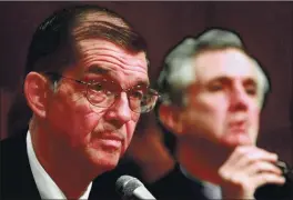  ?? JOE MARQUETTE — THE ASSOCIATED PRESS ?? Former Democratic National Chairman Don Fowler, left, and his attorney, James Hamilton, sit before the Senate Committee on Government­al Affairs in Washington on Sept. 9, 1997. Fowler died Tuesday at age 85.