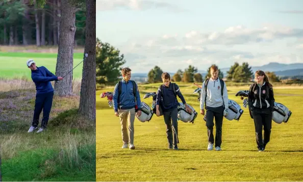  ??  ?? Above left: Daniel Bullen, the Tom Morris scholar at St Leonards. Above right: St Leonards is based in St Andrews, the home of golf.