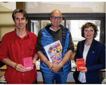  ??  ?? De g. à dr. : Olivier Navarro, Thierry Magnier et Mme Chavigny.