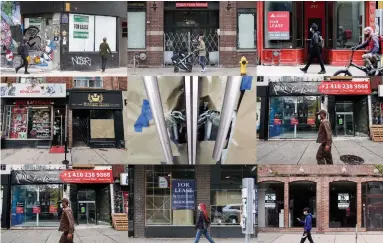  ?? ANDREW FRANCIS WALLACE TORONTO STAR FILE PHOTOS ?? Closed retail stores on Queen Street West in Toronto on Sept. 30. In these uncertain times, businesses aren’t ramping up spending — they’re waiting to see what will happen, Randy Robinson writes.