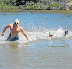  ?? Picture: ORACLE MEDIA ?? TEEN POWER: Slater Black emulates what his mother Joannie Coetzer did 23 years ago by winning the 95th River Mile on Sunday morning