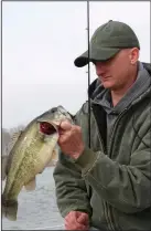  ?? (Arkansas Democrat-Gazette/Bryan Hendricks) ?? Chunky largemouth bass bite on the Arkansas River in February and March.