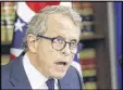  ??  ?? Ohio Attorney General Mike DeWine accused the companies of intentiona­lly misleading patients about the dangers of painkiller­s.
