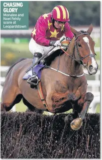  ??  ?? Monalee and Noel Fehily score at Leopardsto­wn