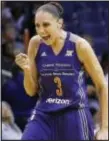  ?? ROSS D. FRANKLIN — THE ASSOCIATED PRESS FILE ?? Phoenix’s Diana Taurasi (3) celebrates late in the second half of a WNBA game against the Connecticu­t Sun in Phoenix. Still thriving at 35, a case could be made that the Mercury guard is the greatest player in women’s basketball history.