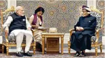  ?? PTI ?? Prime Minister Narendra Modi meeting with Sultan of Oman