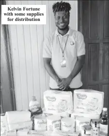  ??  ?? Kelvin Fortune with some supplies for distributi­on