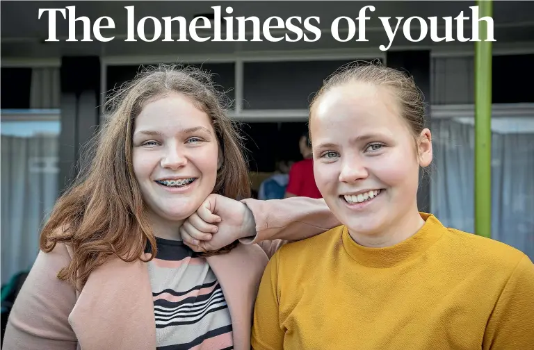  ?? LUZ ZUNIGA/STUFF ?? Nayland College students Lotte Ketcher, left, and Zoe¨ Jurgeleit started The Positivity Project to prevent cyberbully­ing and promote positive interactio­ns among young people.